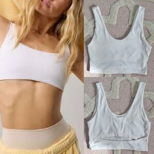 AERIE | OFFLINE WHITE BACK CUT OUT TENNIS PREP PICKLEBALL ATHLETICA SPORTS BRA